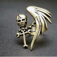Hot Fashion Vintage Punk Rock Gothic Cool Skull Wing Cross Adjustable Finger Ring Women Fashion Jewelry