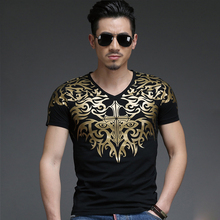 Mens T Shirts Fashion 2016 Short Sleeve Hip Hop Clothing Urban Streetwear Printed Bronzing T-shirt Men Casual Tees T238