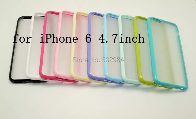 4.7inch TPU Clear Frosted Matte PC Hard Case For iPhone 6 6G 4.7'' 4 4G 4S 5 5S 5G 5C Plastic Slim dual color mobile phone cover
