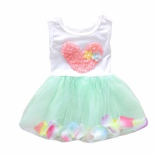 Kids Girls Summer Dress Princess Party Flower Tutu Dresses Clothes Age 0-4Y