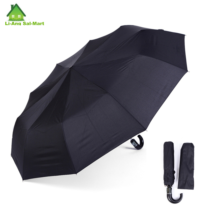 10 Spokes Automatic 3 Fold Oversize Men Black Large Rain Umbrellas For Sale 2016 Chinese Famous Brand Big Size Umbrella Parasol