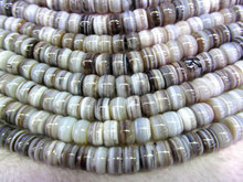 high quality 8×12-12x16mm 16inch handmade Botswana agate rondelle connector veins grey jewelry beads
