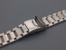 NEW 22mm MEN silver brushed solid stainless steel bracelet watch band strap