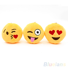 Suave lindo Emoji Smiley Emoticon colgante redondo amarillo peluche de juguete muñeca adornos