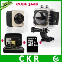 Новый Стиль 360 S 24fps 2.0 дюймов 360*220 градусов Спорт Действий Камеры Водонепроницаемый Wi-Fi Камеры DV Cam + мешок + 32 ГБ Карты