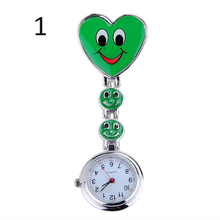 2015 Hot Kid s Smiling Faces Heart Clip On Pendant Nurse Fob Brooch Cute Pocket Watches