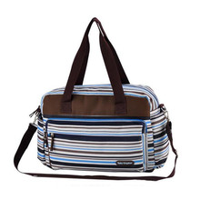 Hot selling print stripe diaper bags shoulder messenger large capacity multifunctional stroller mummy bag maternity nursing