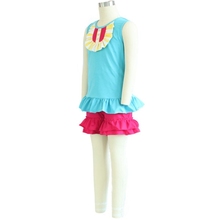 ShiJ 2015 summer style cotton girl bib t shirt with ruffles shorts 2pcs set summer baby