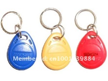 Free shipping 100pcs/Lot RFID Tag Proximity ID Token Tag Key Ring 125Khz 125KHZ RFID Card bule red yellow