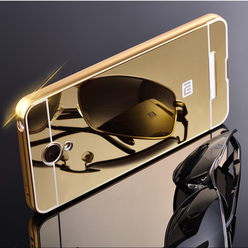Xiaomi Redmi Note 2 Case Luxury Mirror Metal Aluminum Case & Acrylic Hard Back Cover For Redmi Note 2 Wholesale +Tempered glass