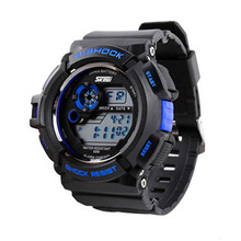 2015 SKMEI marca multifunción S hombres del choque mujeres relojes digitales LED exterior deportes 50 M impermeable reloj militar