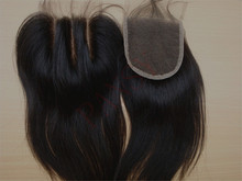 Brazilian Straight Human Hair Lace Closure Bleached Knots Middle Part Lace Top Closure With Natural Color