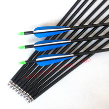 24pcs lot 30 aluminum 8 8mm outer diameter arrow shaft with hunting target arrow tips fletching