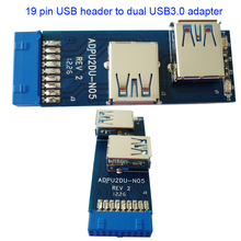 Free shipping USB Hub 19pin USB 3.0 pin header to Dual USB3.0 A Female port converter card usb3.0 adapter