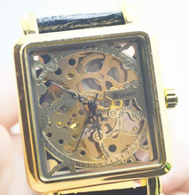 Ganador reloj mecánico automático reloj vintage 2015 de la correa ocasional reloj para hombre del recorte jwh011