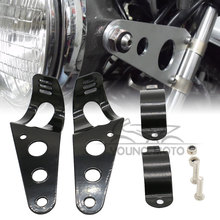 38-51mm Motorcycle Headlight Lamp Bracket Mount Fork Black Universal for Chopper Bobber Street Bike Cafe Racer Harley Davidson