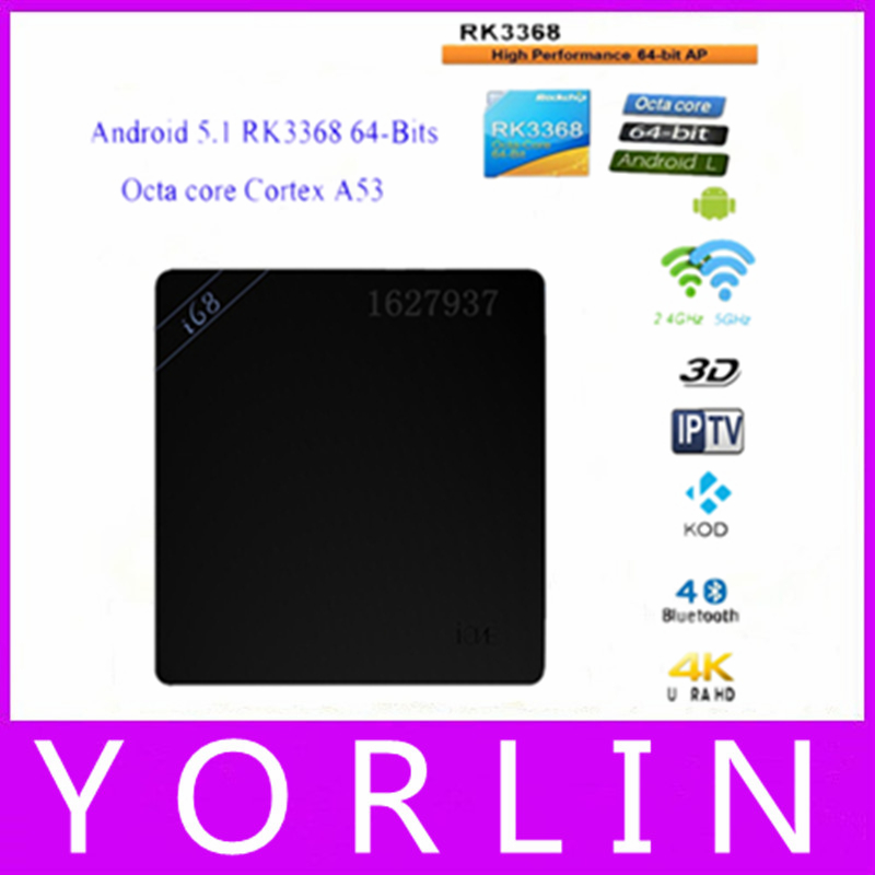 Original i68 Android 5.1 TV Box RK3368 Octa Core 64Bit Cortex A53 2GB/8GB 2.4G/5GHz Dual Wifi HDMI2.0 Gigabit Lan KODI 4K