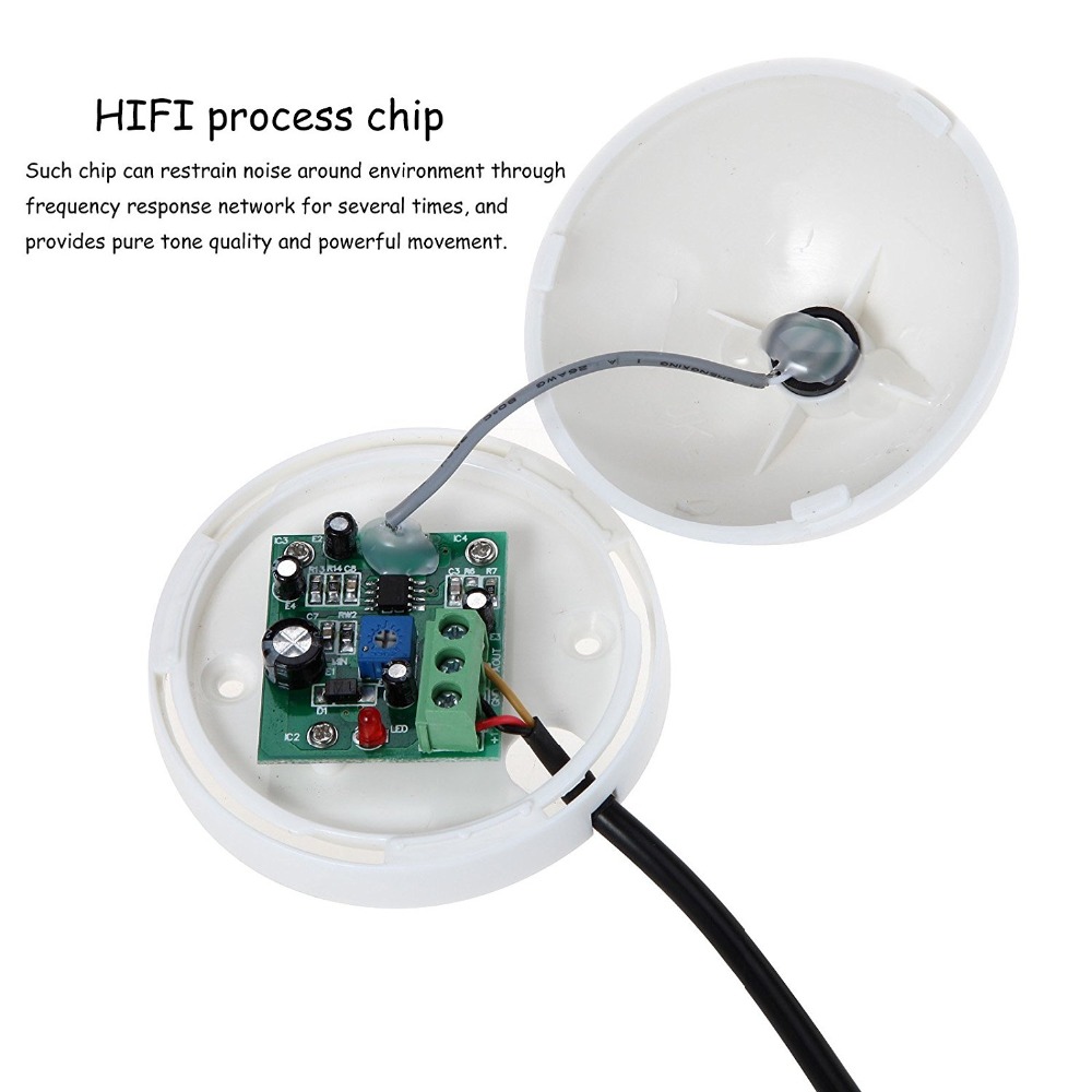 Mini Surveillance Microphone Sound Pick Up Mic HiFi Chip For CCTV Audio Monitor