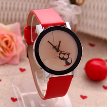 7 Colors Free Shipping Fashion Simple Women Casual Watch, Little Cat Pattern Girl Students Quartz Wristwatch, Relojes Feminino