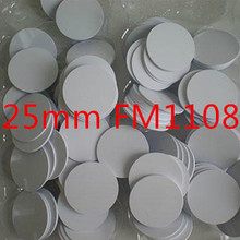 10pcs Waterproof 25mm x 1mm 13.56MHz RFID Tag PVC Coin Card NFC Tag with FM1108(Compatible MF1 S50)