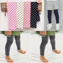 Kid Gilrs Pants Polka Dot Soft Leggings 2 8Y School Stretch Pants Trousers
