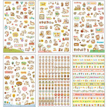 6 Sheets/set New Cute Lovely 6 Sheet Cat Paper Stickers for Diary Scrapbook Book Wall Photo Decor Skin DIY*cartoon Z282
