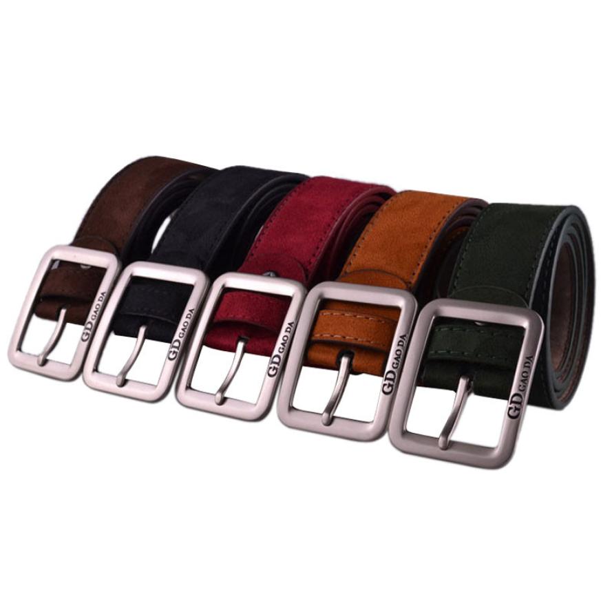 Brand New Boys Mens Casual Waistband Leather Metal Pin Buckle Belt Male cinto masculino Suede Leather