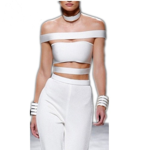 2015-New-Free-Shipping-Chic-Runway-Design-Off-the-Shoulder-Cross-Bandage-Top-Crop-Top-VJ040