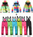 Hot 2016Fashion Plaid outdoor sportswear winter warm clothes windproof waterproof skiing suit sets women snowboard jackets