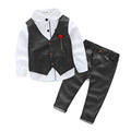 Fashion 2016 new The boy gentleman 3pcs set baby boy clothes long sleeve t shirt Vest