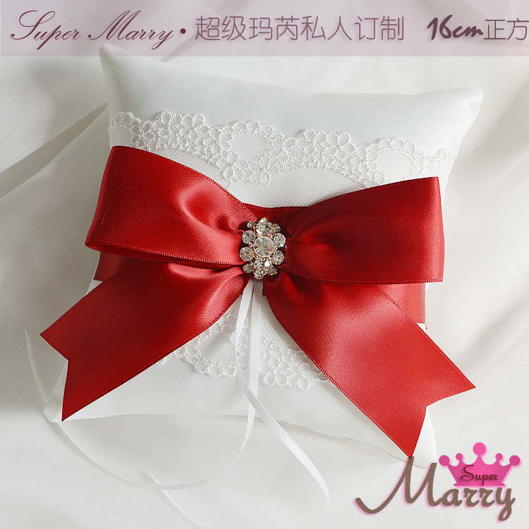 Wedding ring pillow red