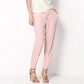 Hot Sale Casual Women Chiffon Pants Elastic Waist Solid Color Office OL Pants Summer Slim Lady