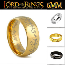 Fine jewelry men 18k gold filled lord of the rings ring, black tungsten hobbit ring harry stainless steel titanium for men ring