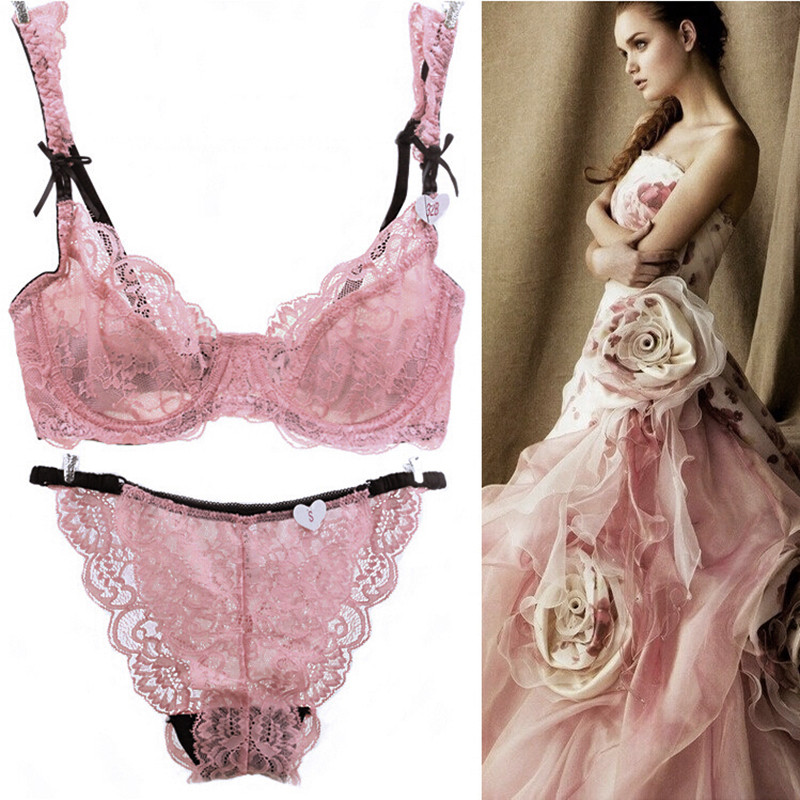 Free-ShippingUltra-thin-transparent-lace-sexy-bra-set-young-girl-small-push-up-thin-temptation-underwear (1)