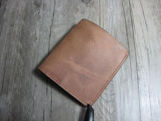 Hand-stitched full-leather wallet / vertical first layer of leather men's wallet / minimalist retro wallet