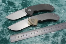 2015 Newest MG Tyrant Flipper folding knife ball bearing washer N690 blade stonewashed titanium handle tactical camping EDC tool