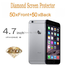 50pcs/lot For Iphone 6 4.7 inch shinning diamond glitter screen protector film guard front and back with retail package
