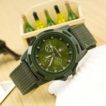 2015 New Famous Brand Men Quartz Watch Army Soldier Military Canvas Strap Fabric Analog Wrist Watches