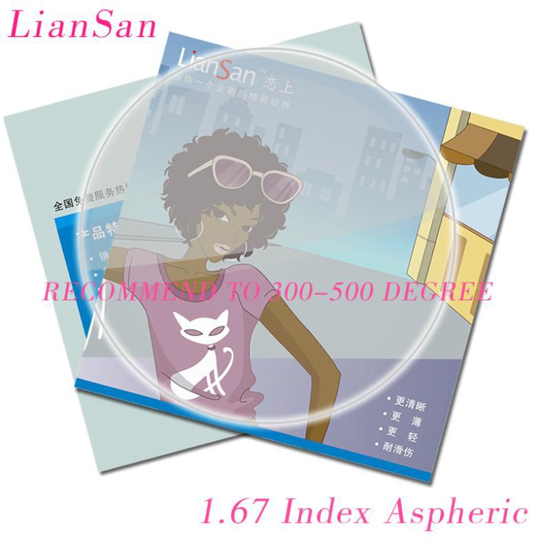 Anti UV Lenses Index 1 .67 Colored Lens for Eyes Radiation Resistance Custom Make Prescription Lenses