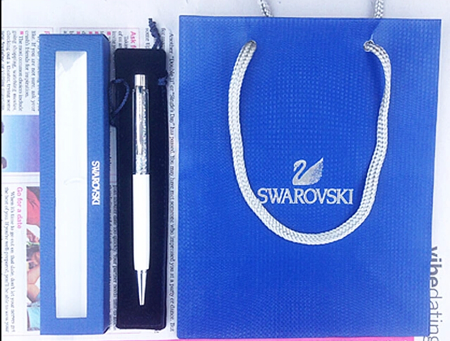 new Swarovski crystal pen with gift box case handbag and velvet pouch lady student lovely crystals stellar Pen