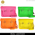 11" PASTEL BRITISH REAL LEATHER SATCHEL BAG - Vintage Candy Baby