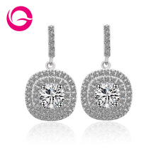 FIVE COLOR OPTIONS Brand Latest Design Glittering Cubic Zirconia Paved Halo Design Earrings,Wedding Jewelry Earrings GLE3694