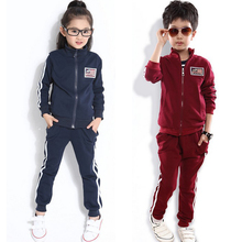 Children s sport suit 2015 new spring autumn boys girls sport set cotton fashion leisure kids