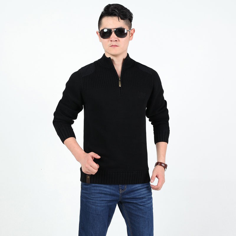 AFS JEEP Autumn Spring Men Cotton Knitted Slim Fit Sweaters 2015 Stand Collar Casual Plus Size Pullover High Quality Sweaters (6)