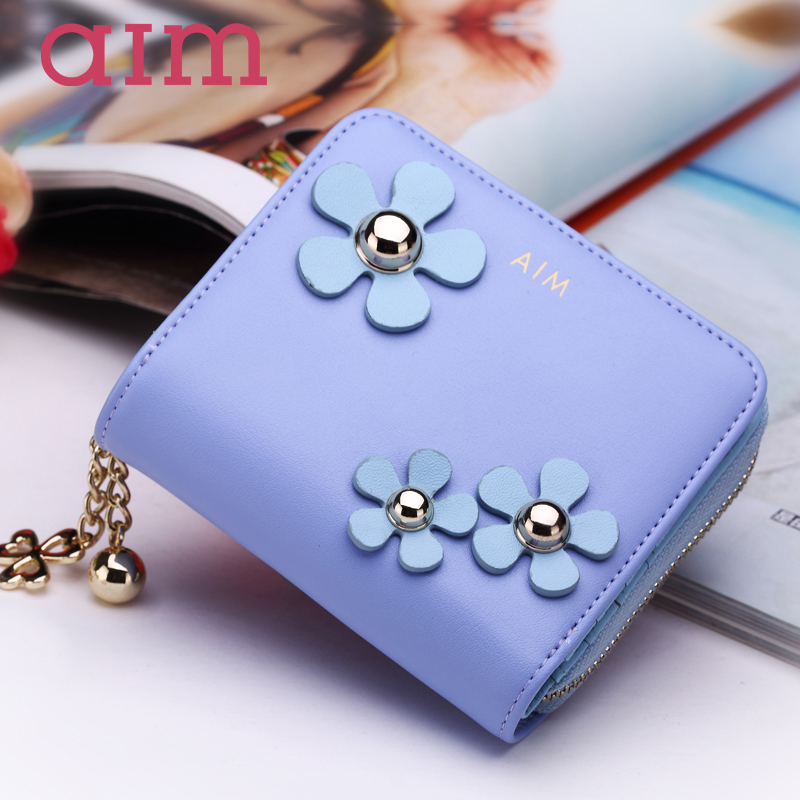 MS AIM short wallet 2015 female fashion floral small fresh Leather Purse Handbag