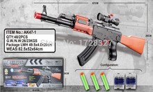 Ak47 водяное ружье пистолет с мягкими пулями один пистолет двойной к-назначения электрическая всплески нет кристалл мягкий патрон nerf SQ006