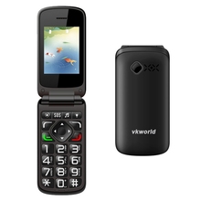VKworld Z2 2.4”TFT Flip Elders Mobile Phone Dual SIM Card / 0.3MP Camera / FM /Bluetooth /Torch Large Button 800mAh Cells Phone