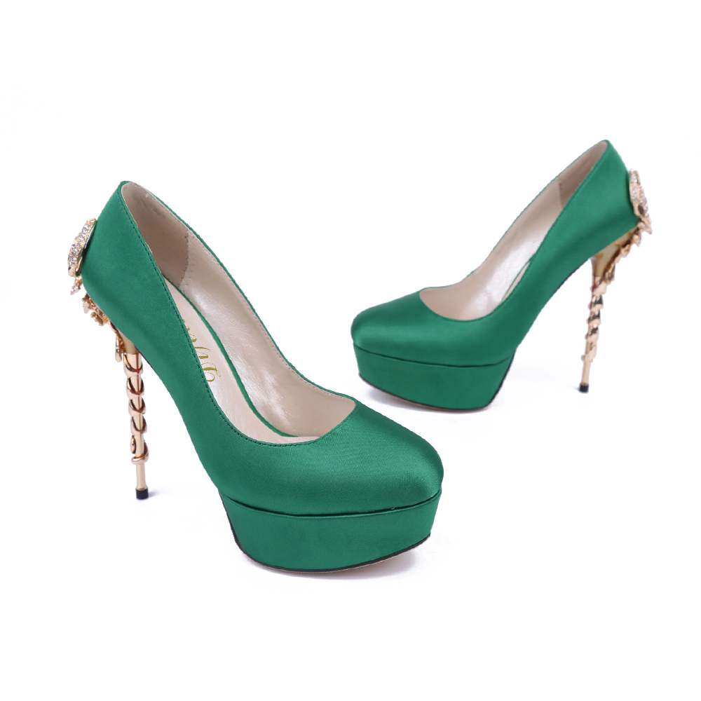 Aliexpress.com : Buy Shoes woman red bottom Silk satin shoes metal ...