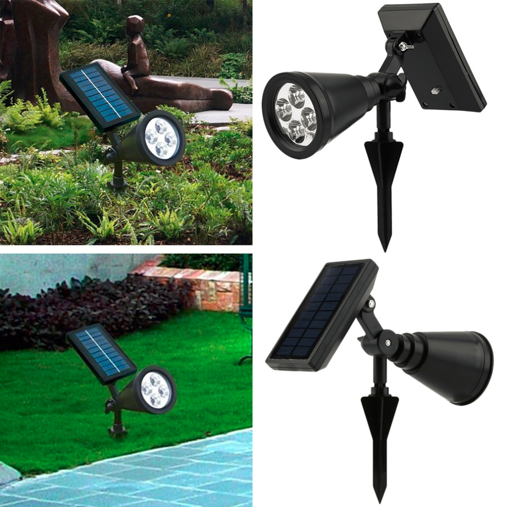 Solar Power 4 LED Super Bright White Spotlight Outdoor Garden Pathway Lamp Solar Power 4 LED Super Bright White Spotlight Outdoor Garden Pathway Lamp