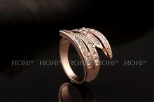 ROXI Ring 2015 Fashion New Women Engagement Austrian Crystal 24K Rose Gold Filled Full Size Zircon